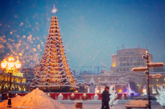 Republic Square during the holidays