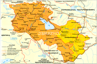 Map of the Republic of Armenia