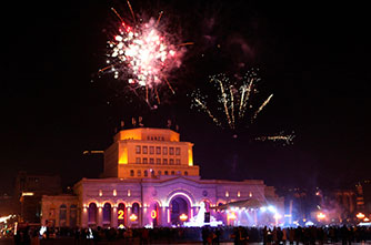 Fireworks in Republic Square