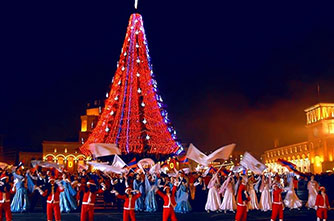 Weihnachtsbaum im Platz der Republik, Eriwan